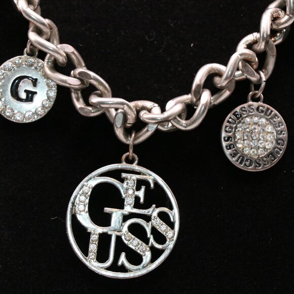 Guess 32" Necklace with Guess Medallion Charms and 2 Inch Extender - Picture 2 of 6